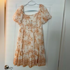 NWT Floral Orange and White Dress